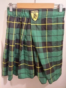 Kilt sportivo verde giallo tartan plaid vita regolabile plissettato uomo kilt medio - Foto 1 di 11