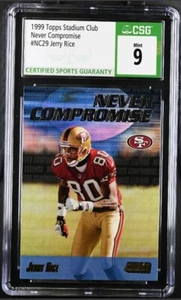 1999 Topps Stadium Club Never Compromise Jerry Rice #NC29 CSG CGC Graded (9) - Picture 1 of 2