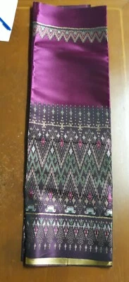 Pink Thai Cotton Silk Fabric Material 69” x 39” Dress Skirts Craft Decorate - Image 1 of 3