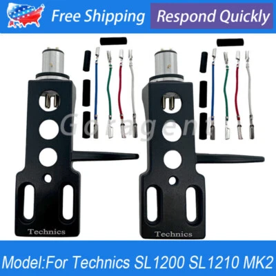 2PCS For Technics 1200 1210 MK2 Phono Stylus Cartridge Unit Turntable Headshell - Image 1 of 4