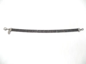 Carolee Signed Women Black Crystals Silver Tone Jewelry Tennis Bracelet - Picture 1 of 4
