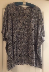 Blue/Black/White Nicola Top Snakeskin/Feather Like Pattern Stretches SZ 4XL Sexy - Picture 1 of 11