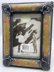 Tracy Porter Picture Frame Hand Painted Rustic Primitive Farmhouse 4x6" NEW - Picture 1 of 9