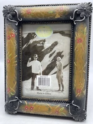 Tracy Porter Picture Frame Hand Painted Rustic Primitive Farmhouse 4x6" NEW - Image 1 of 4