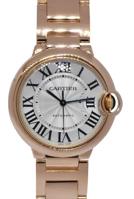 Cartier Ballon Bleu 36mm 18k Rose Gold Silver Dial Automatic Watch 3003 W69004Z2 - Image 1 of 4