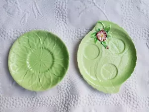 2 × CARLTONWARE Australian Design Saucers. Made In England. Green Floral. - Picture 1 of 9
