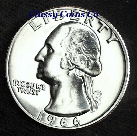 1966 SMS Washington Quarter ☆☆ Uncirculated ☆☆ Great For Sets ☆☆ Cover