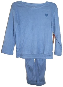 New Girls XS  4-5 Hacci Rib 2 piece Set Blue Shirt Pants Wonder Nation - Picture 1 of 2
