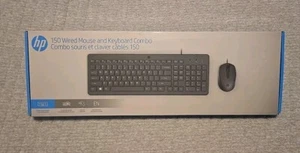 HP 150 Wired Mouse and Keyboard Combo New Open Box - Picture 1 of 5