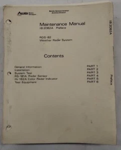 Bendix RDS-82 Weather Radar System Maintenance Manual-Original - Picture 1 of 24