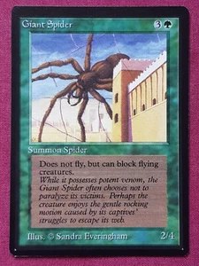 Magic The Gathering LIMITED EDITION BETA GIANT SPIDER green card MTG - Picture 1 of 2