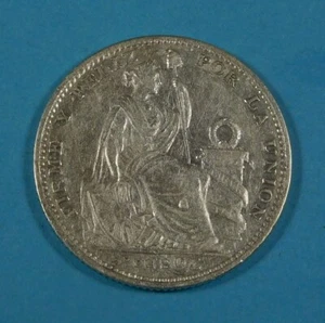 1898 PERU SILVER 1/5 Sol - Picture 1 of 2