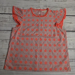 Boden Sandía Punzón Bordado Manga Corta Pom Ribete Top Mujer 8 Rosa Neón - Imagen 1 de 8