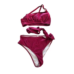 Eomenie Womens Sz L Bikini Swimsuit Set Burgundy Red Cheeky - Picture 1 of 4