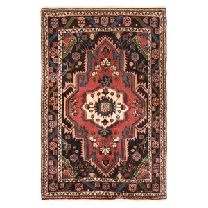 Alfombra persa anudada a mano Hamedan 165x110 cm Orient Wolle Carpet Rug roja - Imagen 1 de 12