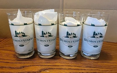 4 Vintage 2015 Belmont Stakes Glass-New -Triple Crown Winner.American Pharoah. - Image 1 of 4