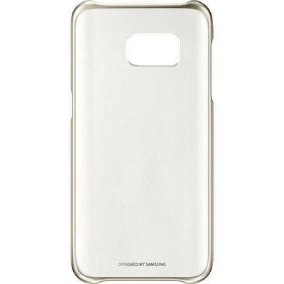 Samsung Galaxy S7 Edge Clear Cover Gold Case Cover EF-QG935CFEG - Image 1 of 3