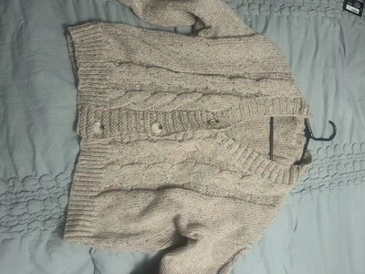 Tan Multicolor Sweater with Buttons Women's large - Image 1 of 2