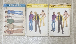 Lot of 3 Vintage Men’s Sewing Patterns - Simplicity - 1970's - Picture 1 of 5