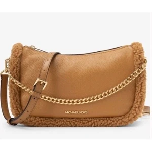 Bandolera Michael Kors Carmela Pouchette M Marrón Borde de Piel de Oveja Guijarro - Imagen 1 de 10