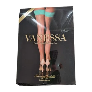 Honey Birdette Size M Vanessa Luxury Thigh High Stay Ups Stockings In Mint Green - Picture 1 of 4