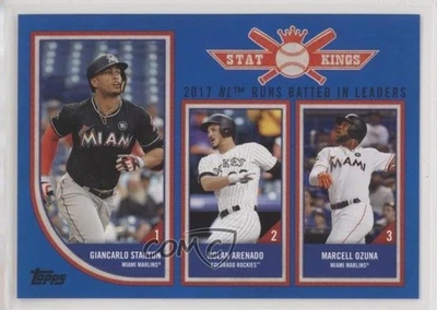 2018 Topps Big League Stat Kings Trio Blue Nolan Arenado Marcell Ozuna #309 - Image 1 of 2