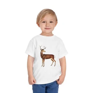 Wildlife Toddler Tee - Cute Deer Short Sleeve Shirt for Kids, Animal Lover Gift, - Picture 1 of 37