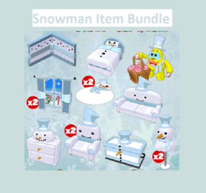 Webkinz Classic Room Items - Snowman Item Bundle - *14 Codes Only*