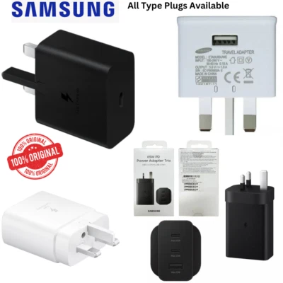 Genuine Samsung 15W 25W 65W TA200 Super Fast Charger Plug Triple Port Trio PD - Image 1 of 4