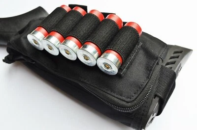 Shotgun Cartridge Holder / Cheek Rest / Buttstock Shell Pouch Molle - BLACK - Image 1 of 4