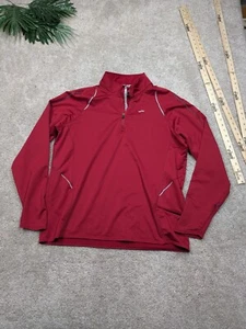 Brooks Equilibrium Jacket Mens XL Reflective Stretch Running Quarter Zip 90s Red - Picture 1 of 10