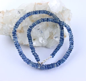 Edle Kyanit Kette Disthen Cyanit Facettierte Blau Halskette Collier ca. 45 cm - Bild 1 von 5