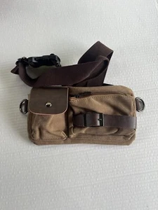 Men's Canvas Waist Bag Belt Bag Fanny Pack Sport Beige by Baosha - Picture 1 of 6