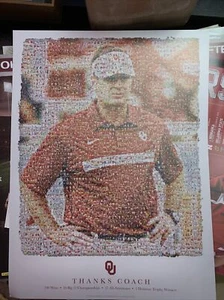 Póster raro normando de Bob Stoops de fútbol americano Oklahoma Sooners - Imagen 1 de 3