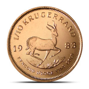 1983 1/10 oz South African Gold Krugerrand Coin - Picture 1 of 2
