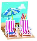3D Pop Up Greeting Card - Beach Chairs, Multicolor, 5.5 X 5.5 (Up-Wp-611)