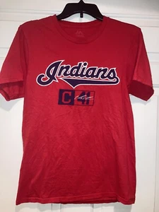 mlb Cleveland Indian’s baseball t-shirt red c41 size small Santana - Picture 1 of 4