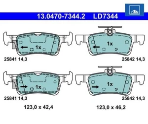 Brake pad set, disc brake ATE ceramic ATE 13.0470-7344.2 - Picture 1 of 1