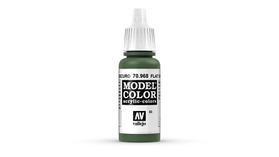 ACRYICOS VALLEJO, S.L (447,65€/1l) Model Color Vallejo 70968 Flat Green 17ml Matt Airbrush Farbe