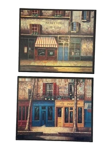 Pair Of Wall Plaques Storefronts France Replica 9.25x 7.75” - Picture 1 of 8