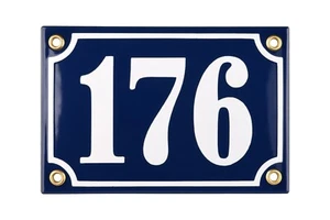 Porcelain address plaque 4x6″ customisable handcrafted enamel house number sign - Picture 1 of 10