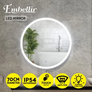 Embellir Wall Mirror 70cm with Led light Makeup Home Decor Bathroom Round Vanity - Picture 1 of 11