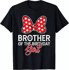 Brother Of The Birthday Girl Cute Pink Bow Family Matching T-Shirt - Picture 1 of 5
