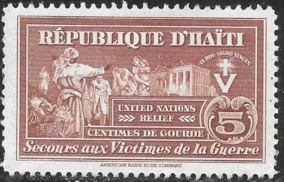 1945 Haiti SC#RA6 Postal Tax Relief for War Victims/Invalids & Ruins MNH OG VF - Image 1 of 2