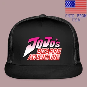 Jojo's Bizarre Adventure Cartoon Adjustable Black Trucker Hat Cap Adult Size - Picture 1 of 4