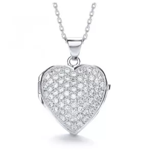 Sterling Silver Large Heart Locket 16-18" Chain Luxurious Packaging 925 Hallmark - Picture 1 of 4