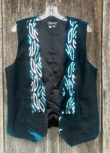 UNISEX SEQUINED PERFORMANCE/PARADE/MARDI GRAS VEST/BOWTIE SIZE M-RIVAR'S INC - Picture 1 of 6