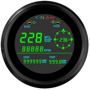 85MM Black LCD GPS Speedometer MPH Odometer Gauge for Boat Car Truck Waterproof - Picture 1 of 13