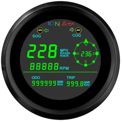 85MM Black LCD GPS Speedometer MPH Odometer Gauge for Boat Car Truck Waterproof  - Image 1 of 4
