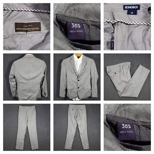 Bonobos Vitale Barberis Canonico Anzug Herren 36S grau Super 110er Hose 30x32 Slim - Bild 1 von 24